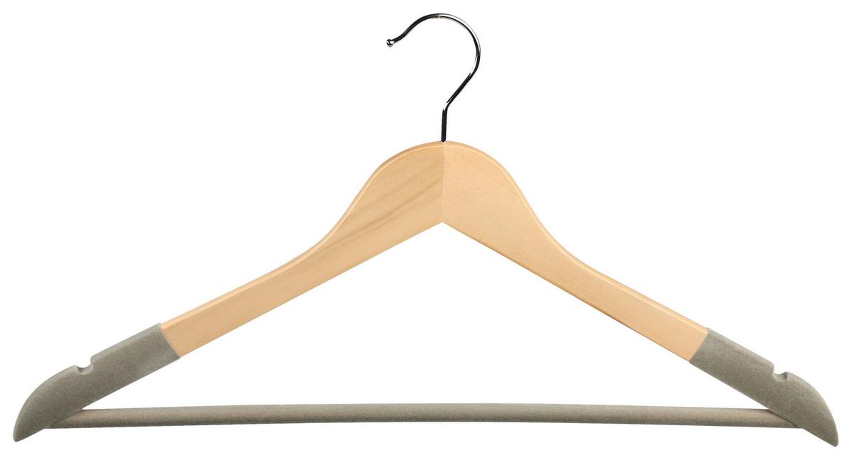 Kleiderbügel Grau/Hellbraun B: 44,5 cm - Hellbraun/Grau, Basics, Holz (45/10/1.2cm) - Kesper