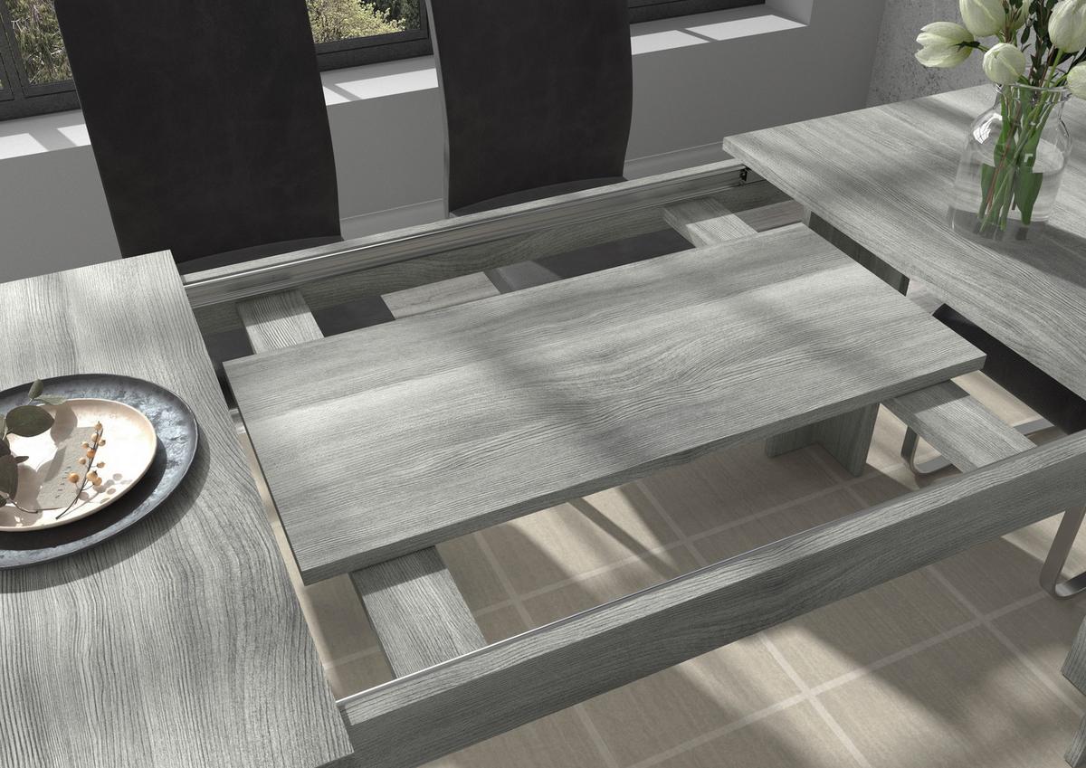 Esstisch Titan Rauchsilber L: 160-200 Cm - Design, Holzwerkstoff (160/90/76cm) - MID.YOU