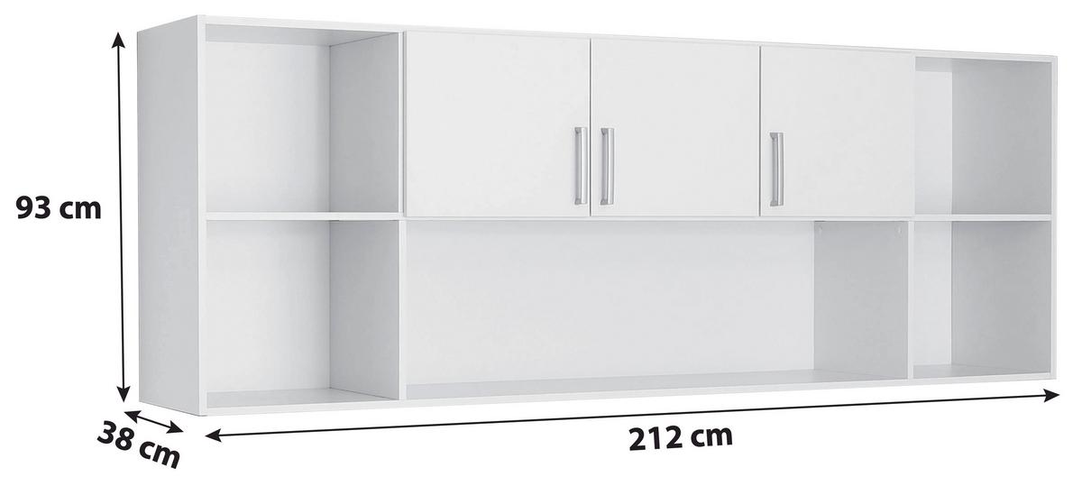 Regal mit Schrankteilen Albero B 212 cm, Weiß Dekor - Weiß, Design, Holzwerkstoff (212/93/38cm) - Rauch Möbel