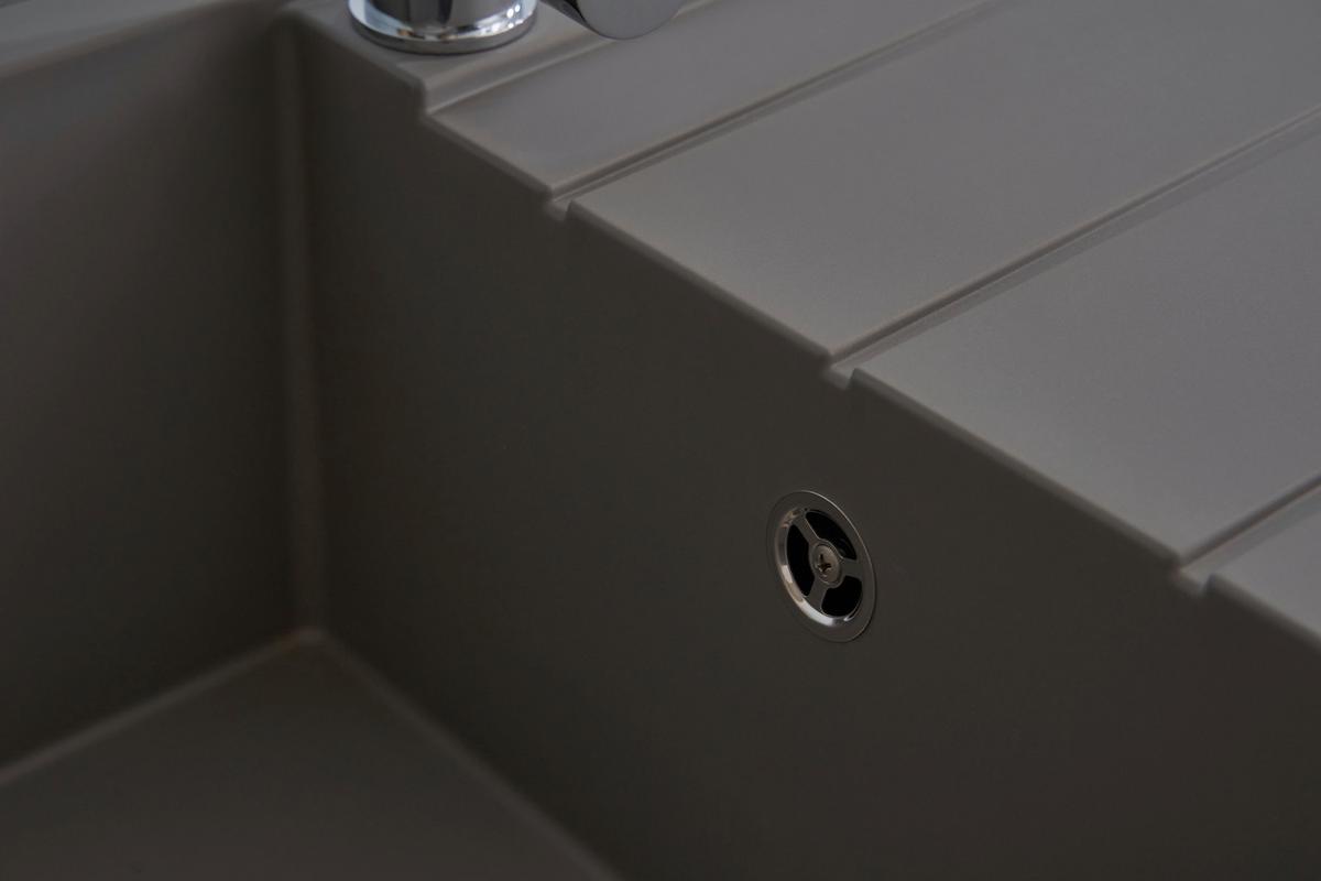 Spüle Houston Grau 62x21 Cm - Grau, Basics, Glas/Kunststoff (62/21/50cm) - Respekta