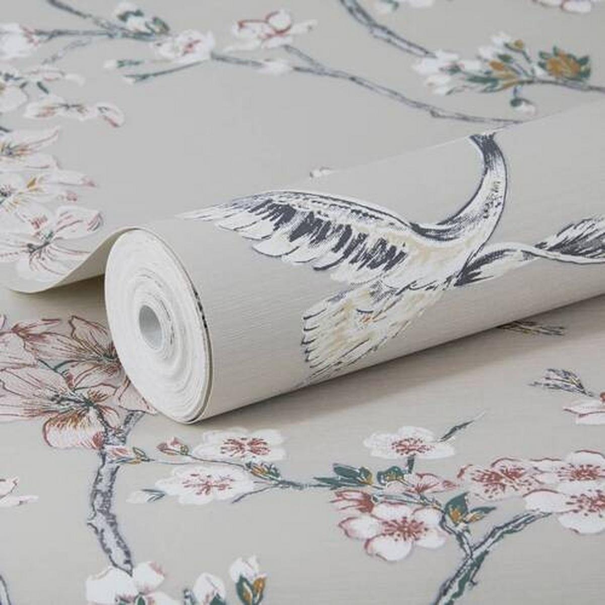 Vliestapete Alexa Kran, Taupe/Rosa - Taupe/Rosa, Basics, Papier/Kunststoff (52/1000cm)