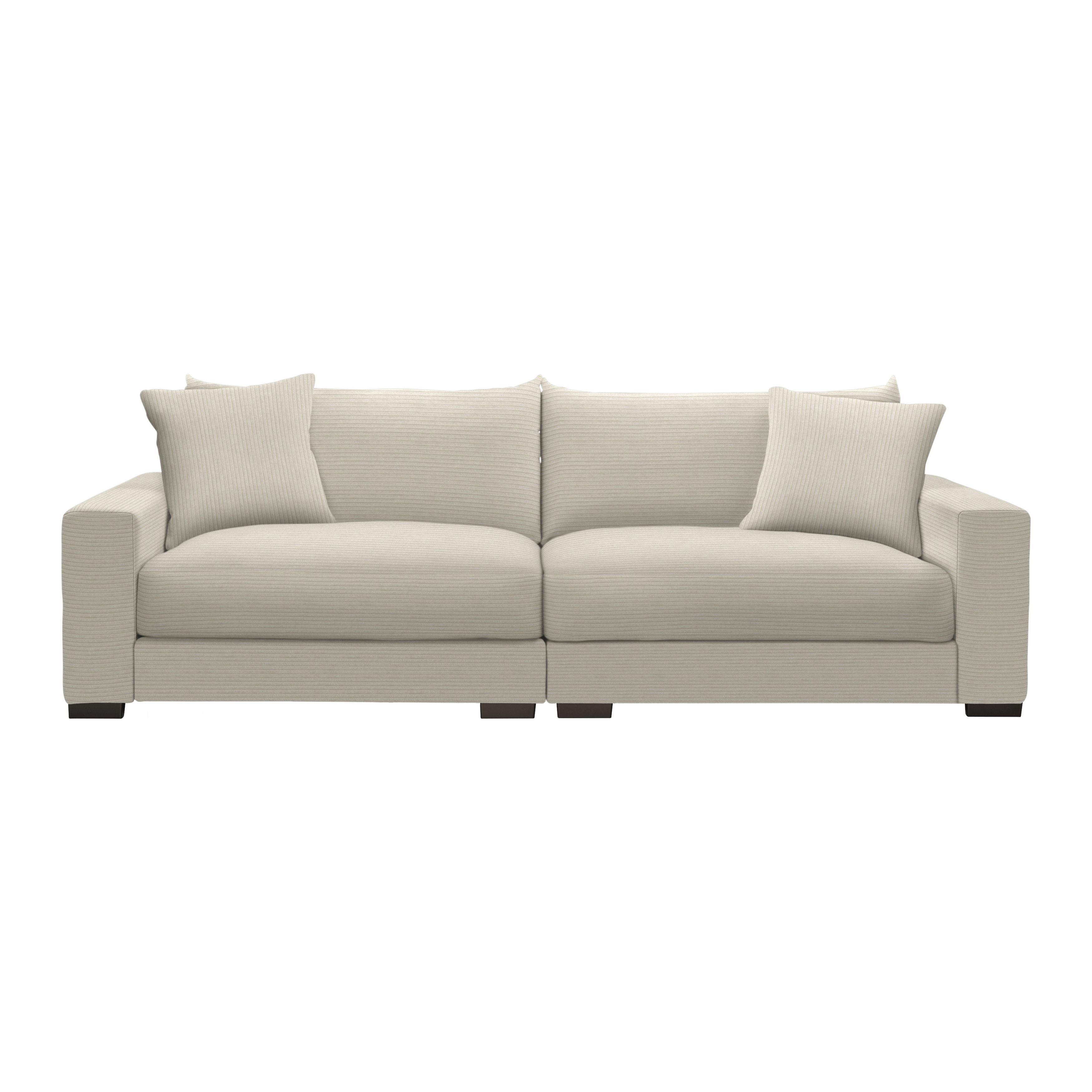 Mega pohovka PEDRO 1200, krémový manšestr - krémová, Moderní, kov/dřevo (261/83/124cm) - Mömax