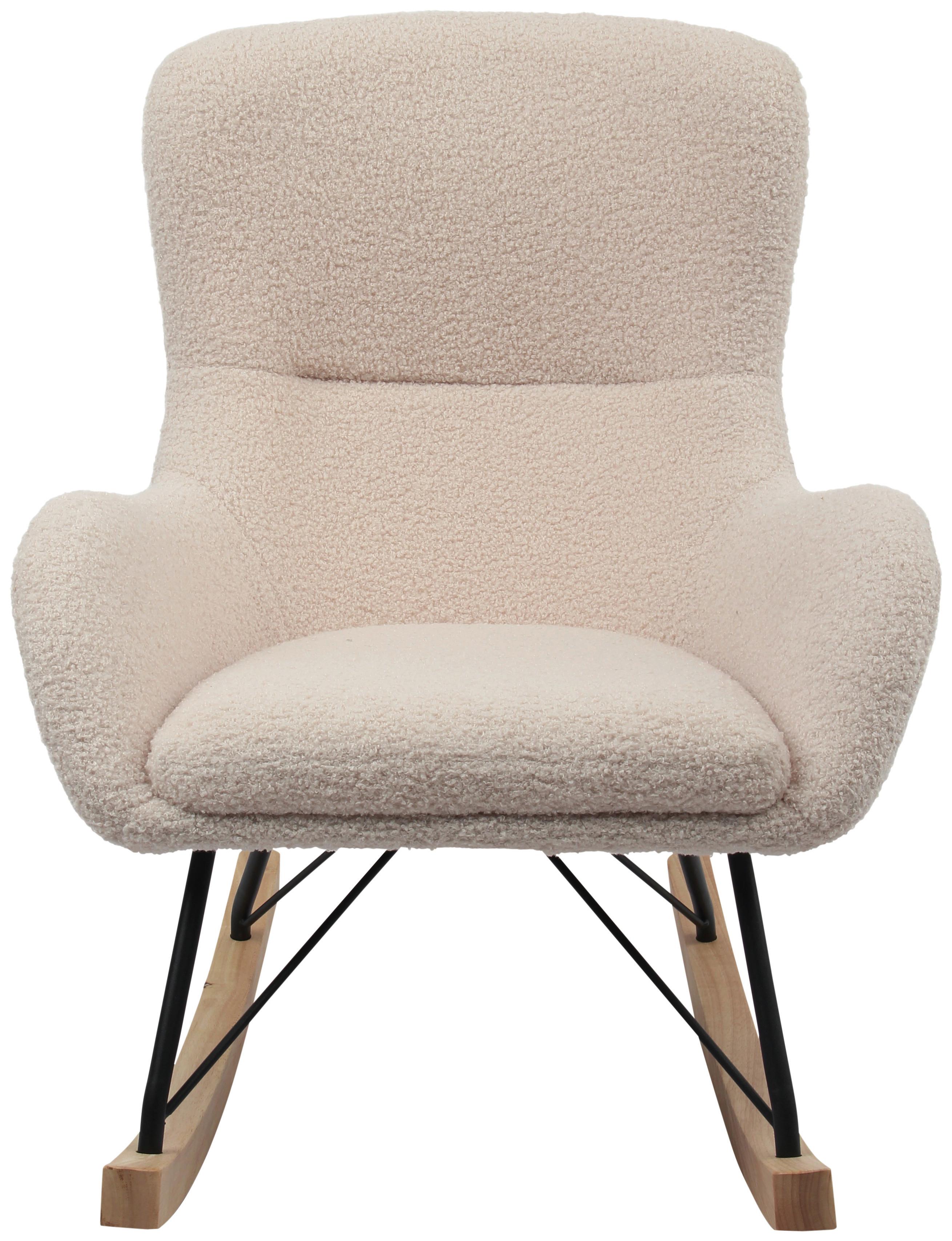 Kinder-Schaukelstuhl Dora Creme B: 55 cm - Creme, Basics, Holz/Textil (55/70/63cm) - Livetastic