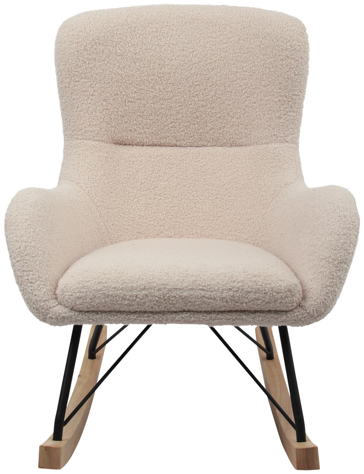 Kinder-Schaukelstuhl Dora Creme B: 55 cm - Creme, Basics, Holz/Textil (55/70/63cm) - Livetastic