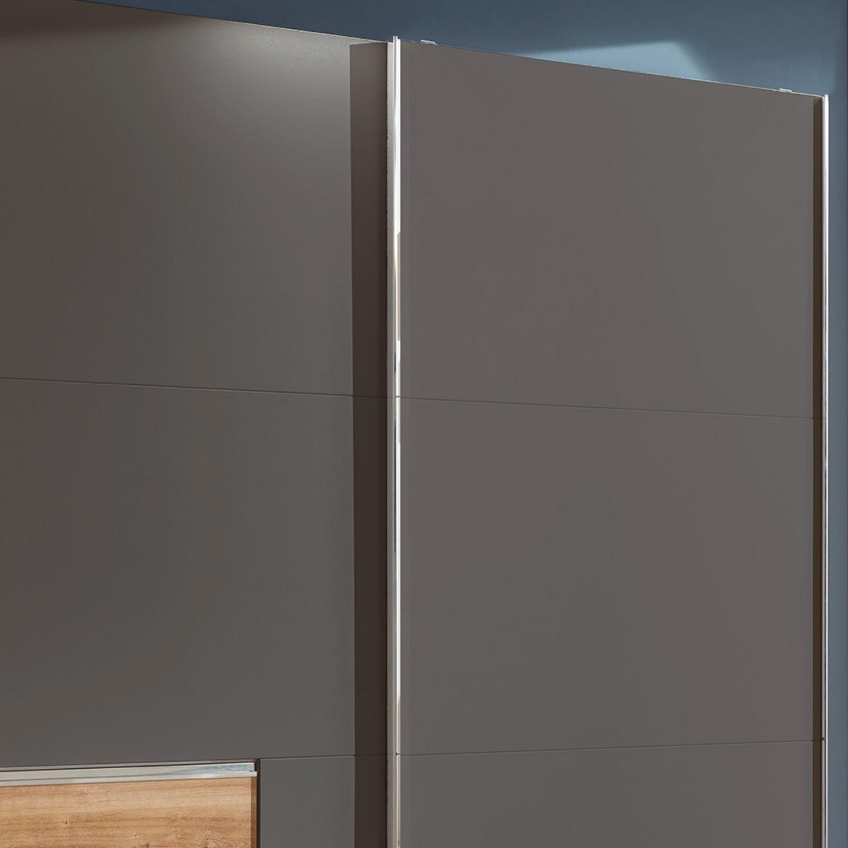 Schwebetürenschrank Mit Laden 250cm Level 36a, Graphit/eiche - Eichefarben/Graphitfarben, MODERN, Holzwerkstoff (250/216/65cm) - MID.YOU