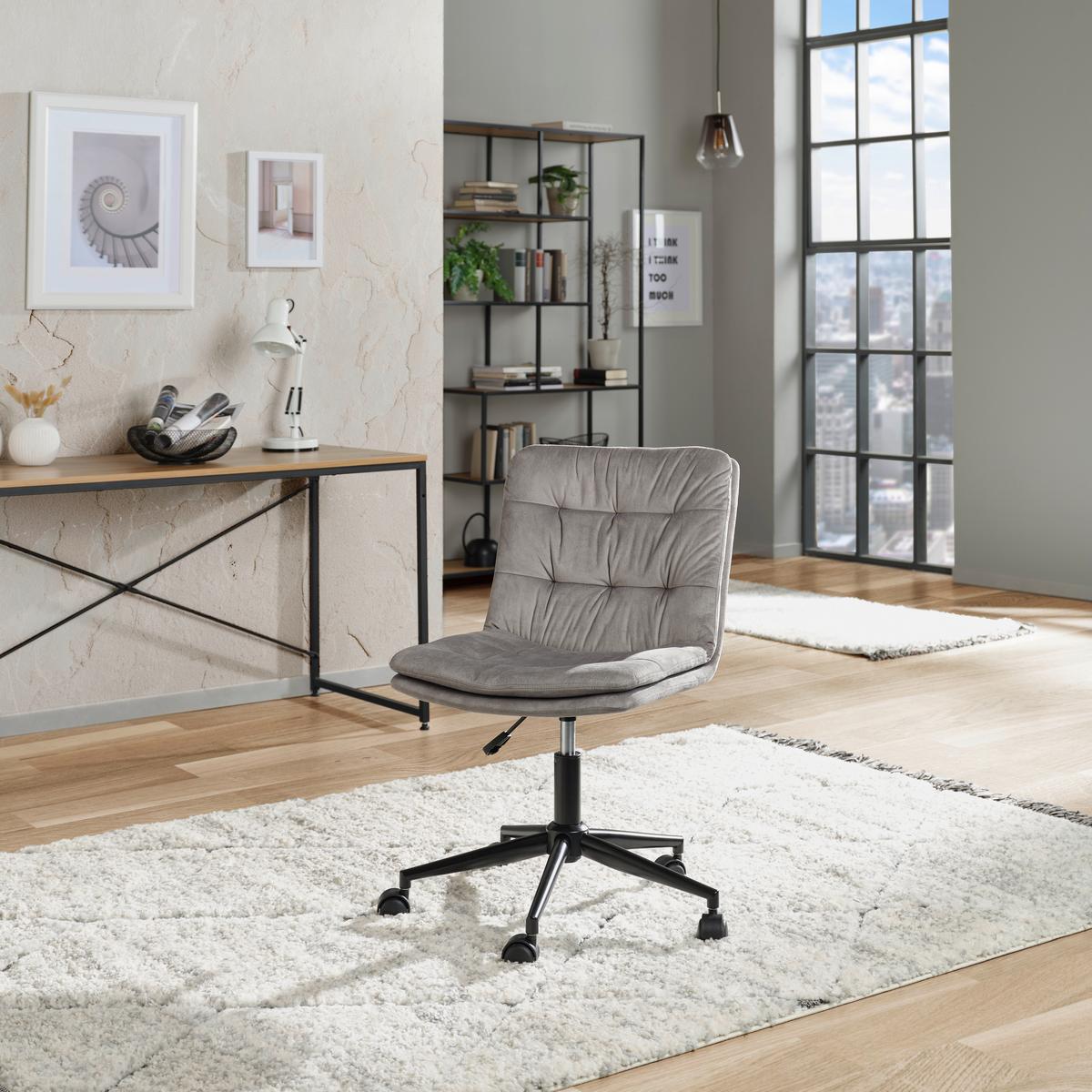 Drehstuhl Elegance - Dunkelgrau/Schwarz, MODERN, Kunststoff/Textil (42/98/45cm) - MID.YOU