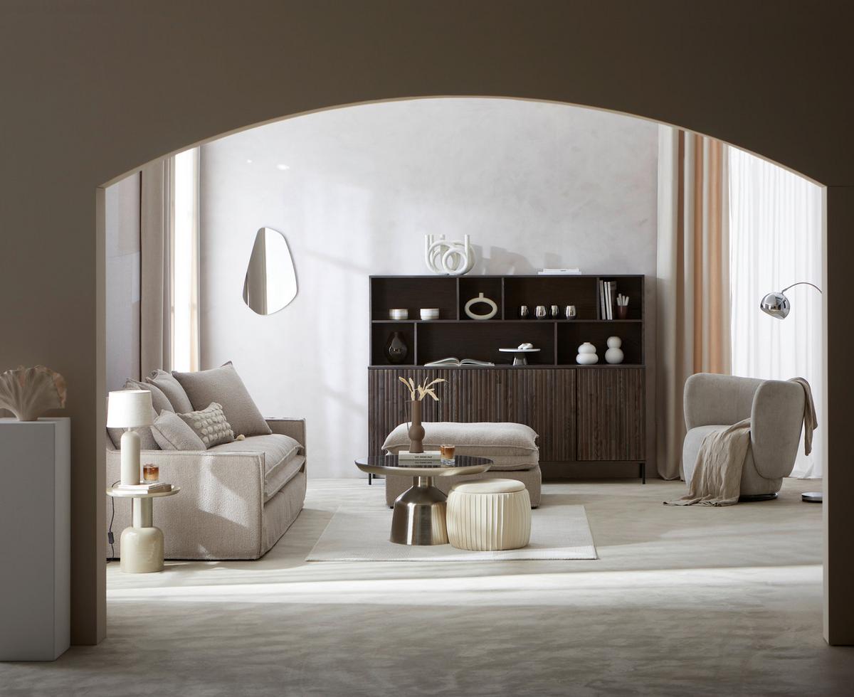 Sessel Boli Beige B: 92 Cm - Hellbraun/Beige, Design, Textil (92/80/84cm) - Livetastic