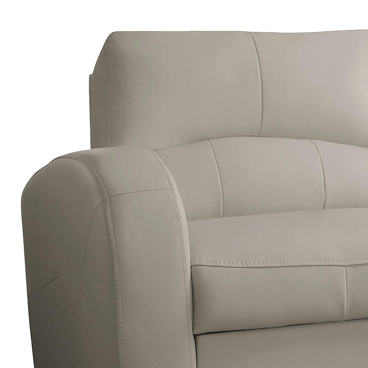 Ecksofa Tilo Platinfarben S: 227 Cm - Platinfarben/Schwarz, Design, Leder/Textil (227/168cm) - Livetastic