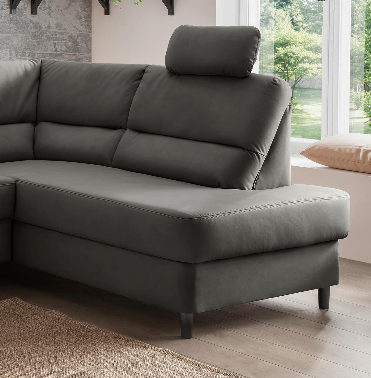 Ecksofa Cavoli, Grau S: 266x190 cm - Schwarz/Grau, MODERN, Textil (266/190cm) - Livetastic