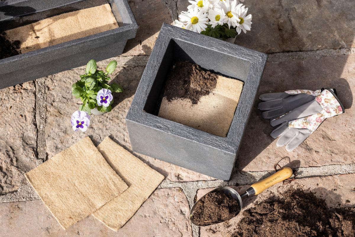 Wasserspeichermatte, Jutte 20x20x cm - Beige, Basics, Textil (20/20cm) - Windhager