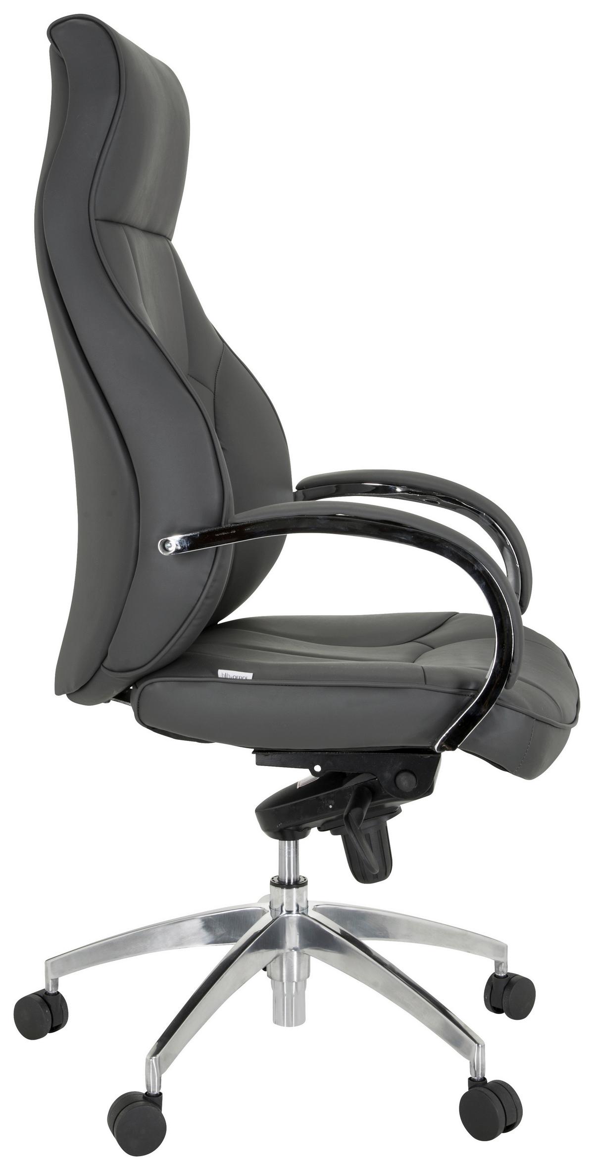 Chefsessel Elegance I Grau - Silberfarben/Grau, MODERN, Kunststoff/Textil (72/125/66cm) - MID.YOU