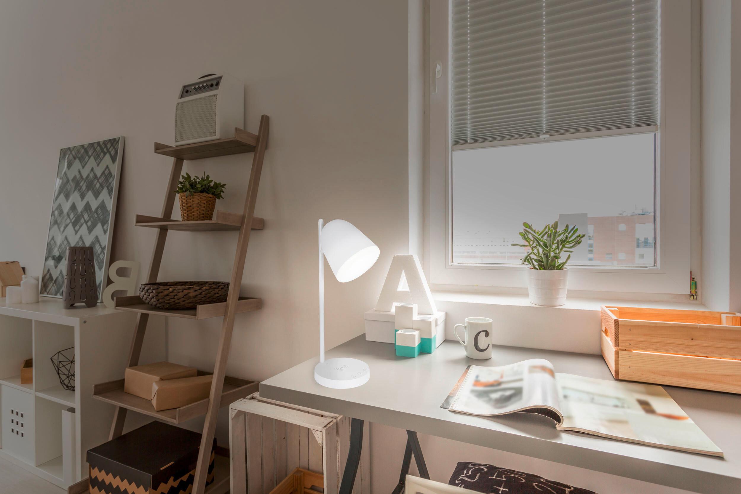 LED-Tischlampe Listo Weiß Farbtemperaturwechsler - Weiß, Design, Kunststoff (17,5/15/41cm) - Näve