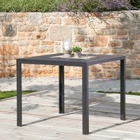 Gartentisch Milano Metall/ Kunststoff L: 90 cm - Dunkelgrau/Schwarz, MODERN, Kunststoff/Metall (90/74/90cm) - Beldano