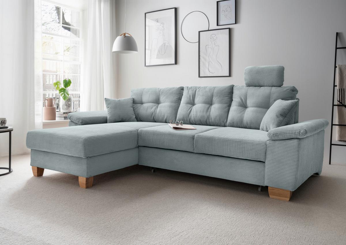 Ecksofa Brizzini Hellblau S: 176x270 Cm - Naturfarben/Hellblau, MODERN, Textil (176/270cm) - Livetastic