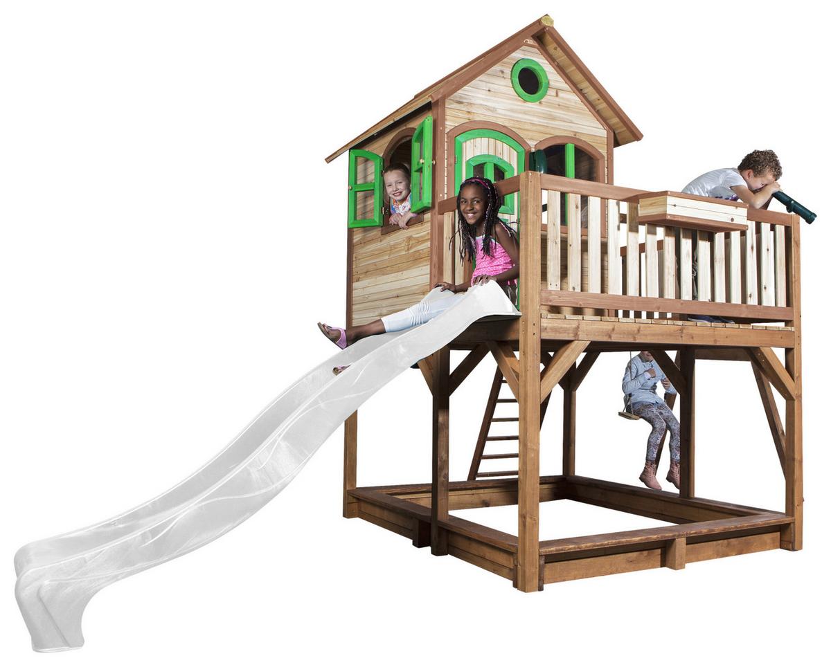 Spielturm A030.153.90 - Weiß/Braun, KONVENTIONELL, Holz (613/291/277cm) - Ambia Garden