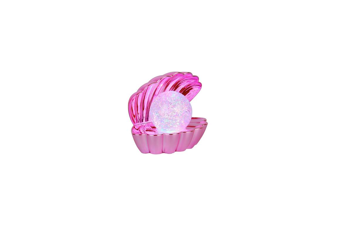 LED-TISCHLEUCHTE Glitzerkugel, pink, 0,80W - Pink/Transparent, Trend, Kunststoff (17.5/12,5/14,5cm)