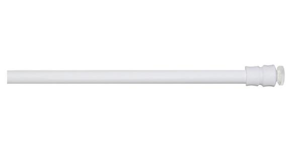 Vorhangstange Weiß L: 60-90 cm Mit Saugknopf - Weiß, KONVENTIONELL, Metall (60cm) - Ondega