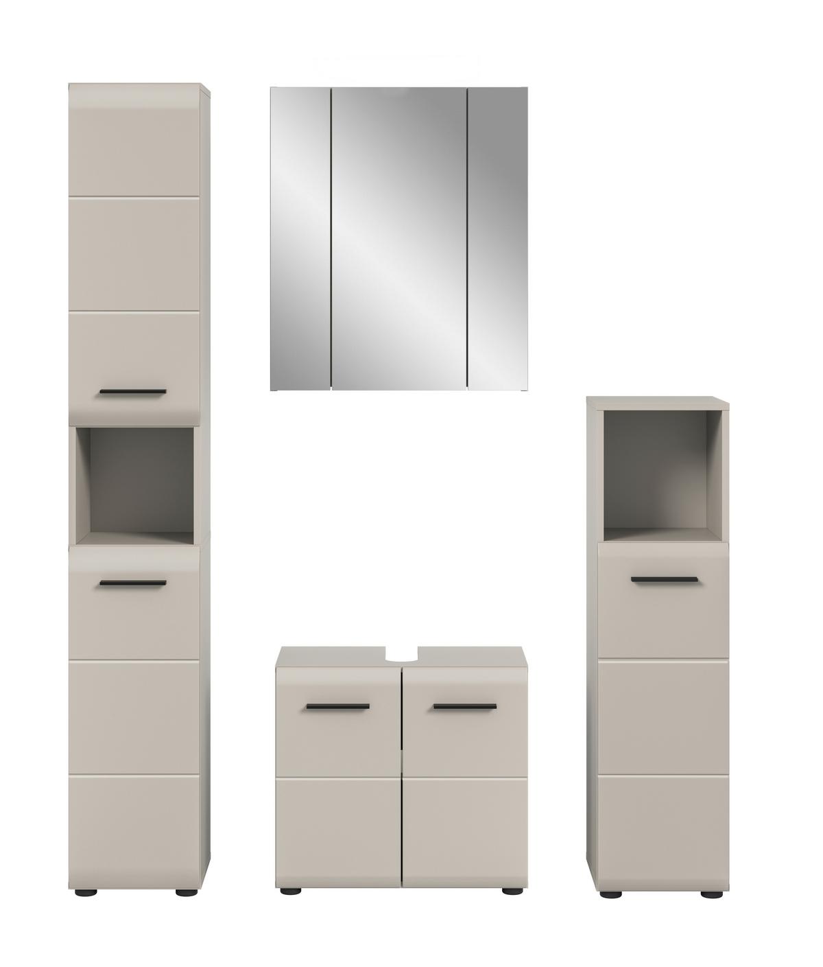 Badezimmer Ice Kaschmir B: 120cm - Kaschmir/Schwarz, Trend, Glas/Holzwerkstoff (120cm) - MID.YOU