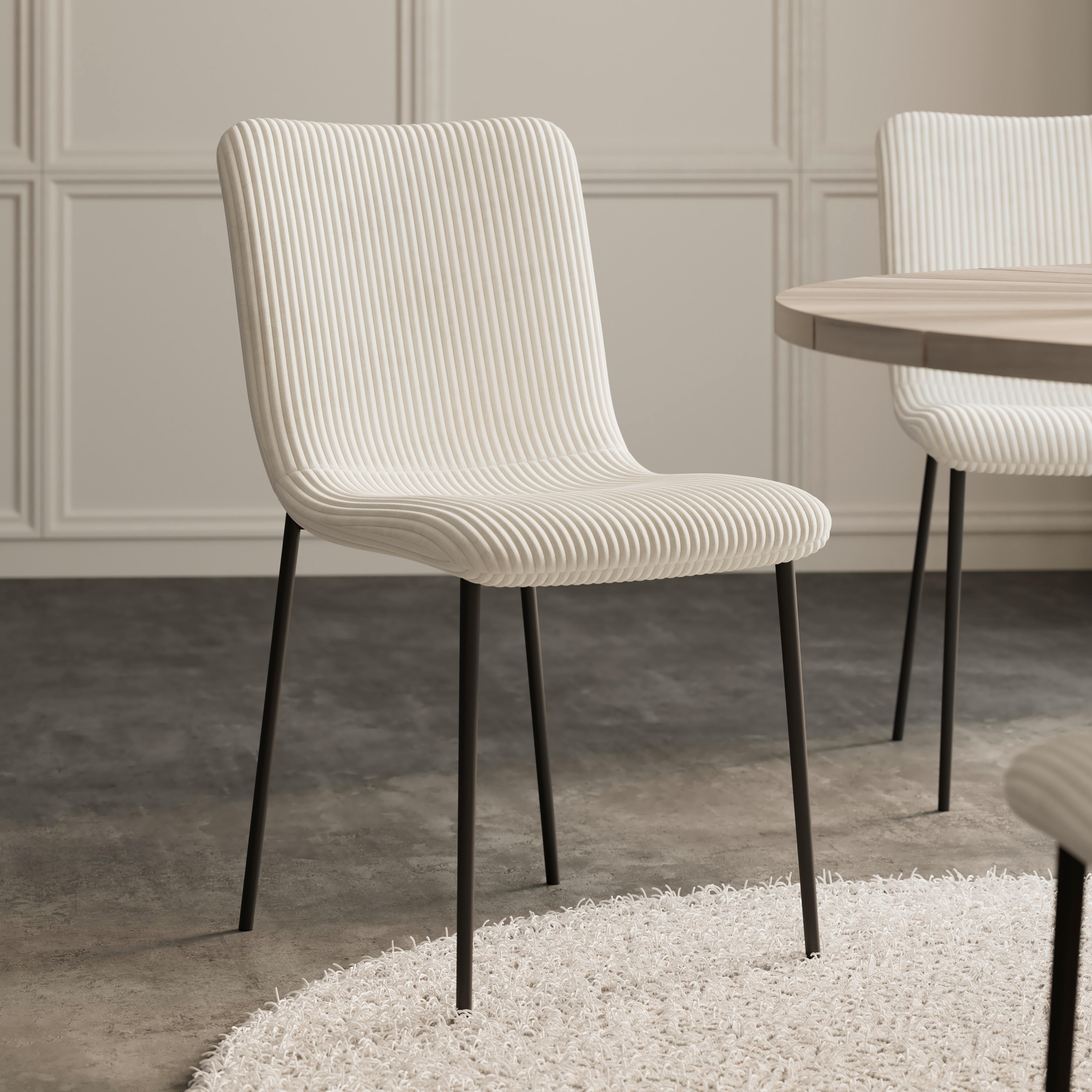 Židle AMY béžová - černá/béžová, Moderní, kov/textil (45/85/55cm) - Bessagi Home