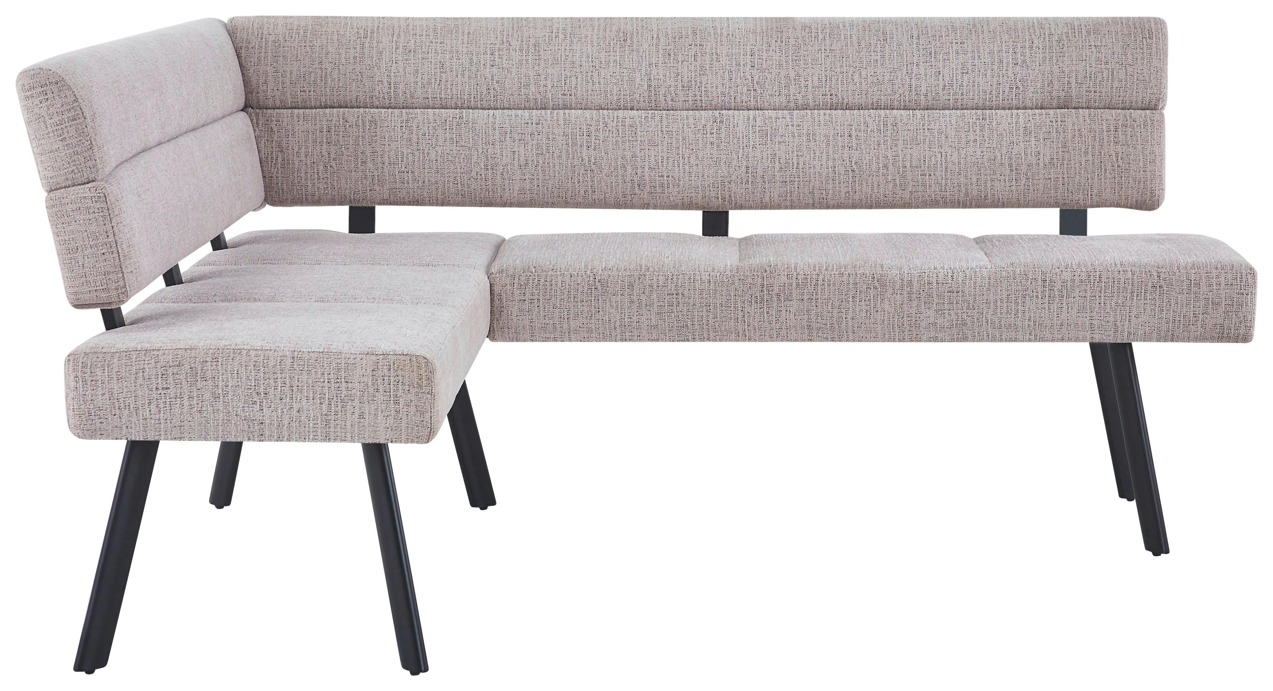 Eckbank Paros Beige, S: 150x190cm - Beige/Schwarz, KONVENTIONELL, Textil/Metall (150/190cm) - MID.YOU