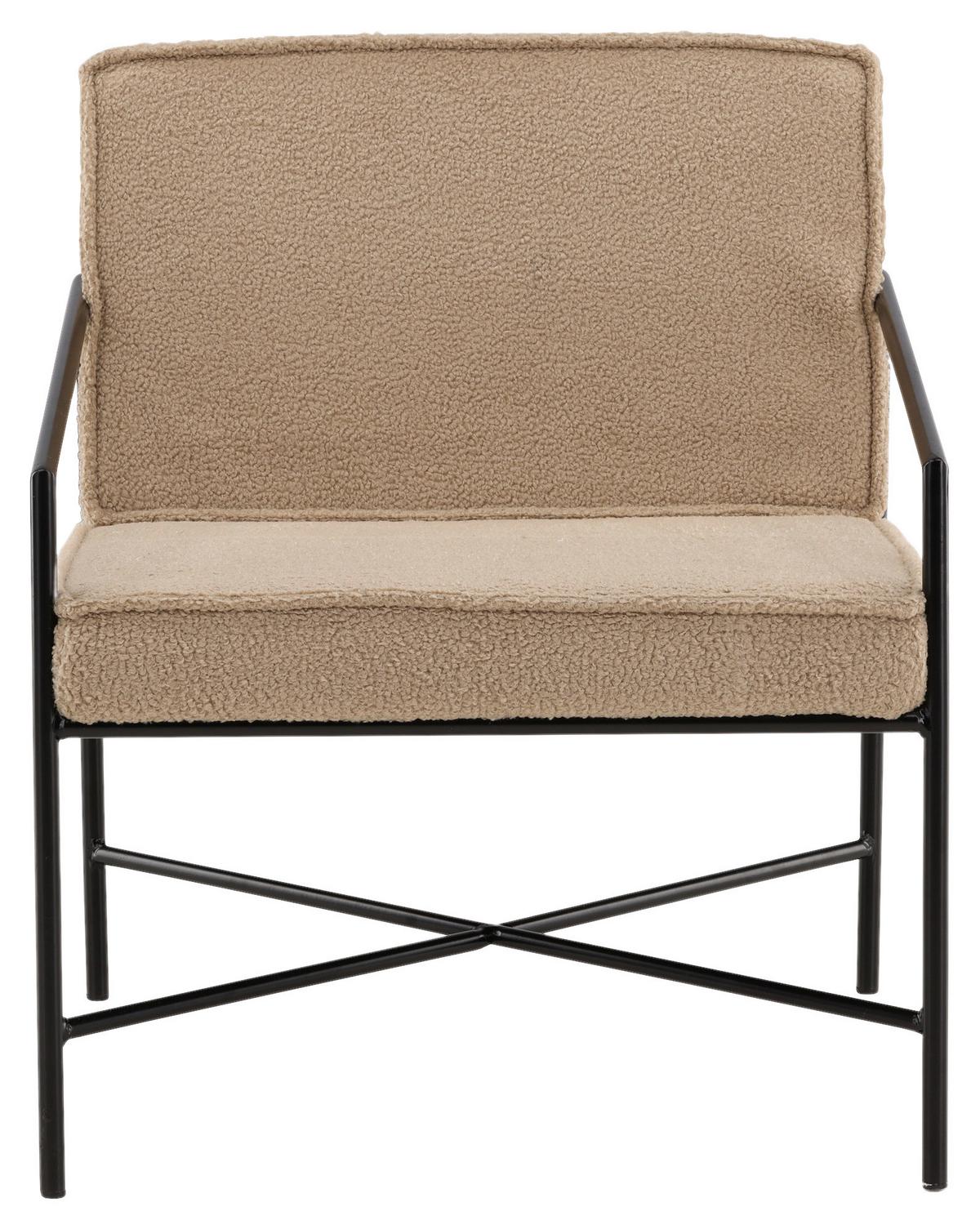 Sessel Rakel - Beige/Schwarz, Design, Textil/Metall (66/78/65cm) - Livetastic