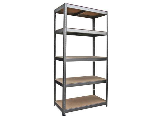 Schwerlastregal Jens 90/180/40 cm - Silberfarben/Naturfarben, Holz/Metall (90/40/180cm) - Homezone Schwerlastregal Jens 90/180/40 cm - Silberfarben/Naturfarben, Holz/Metall (90/40/180cm) - Homezone
