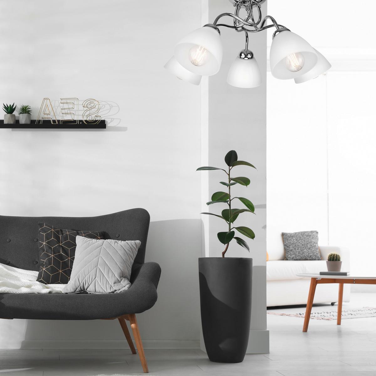 Hängeleuchte Miranda Chromfarben D: 60 cm - Chromfarben, KONVENTIONELL, Metall (60/31cm)