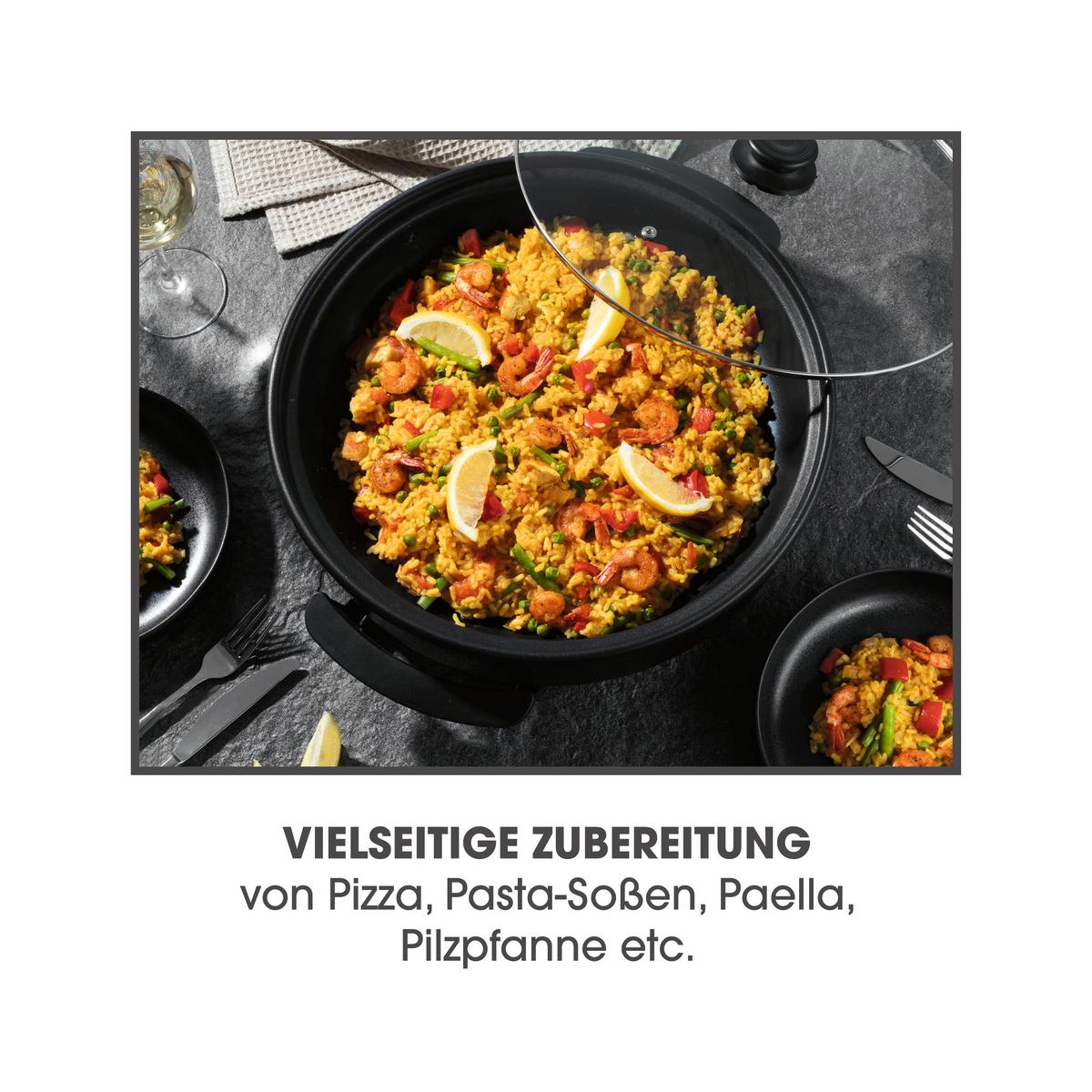 Party-pfanne Elektrisch 12316 Party-Pfanne Elektrisch - Schwarz, Basics, Glas/Kunststoff (41/45/17,5cm)