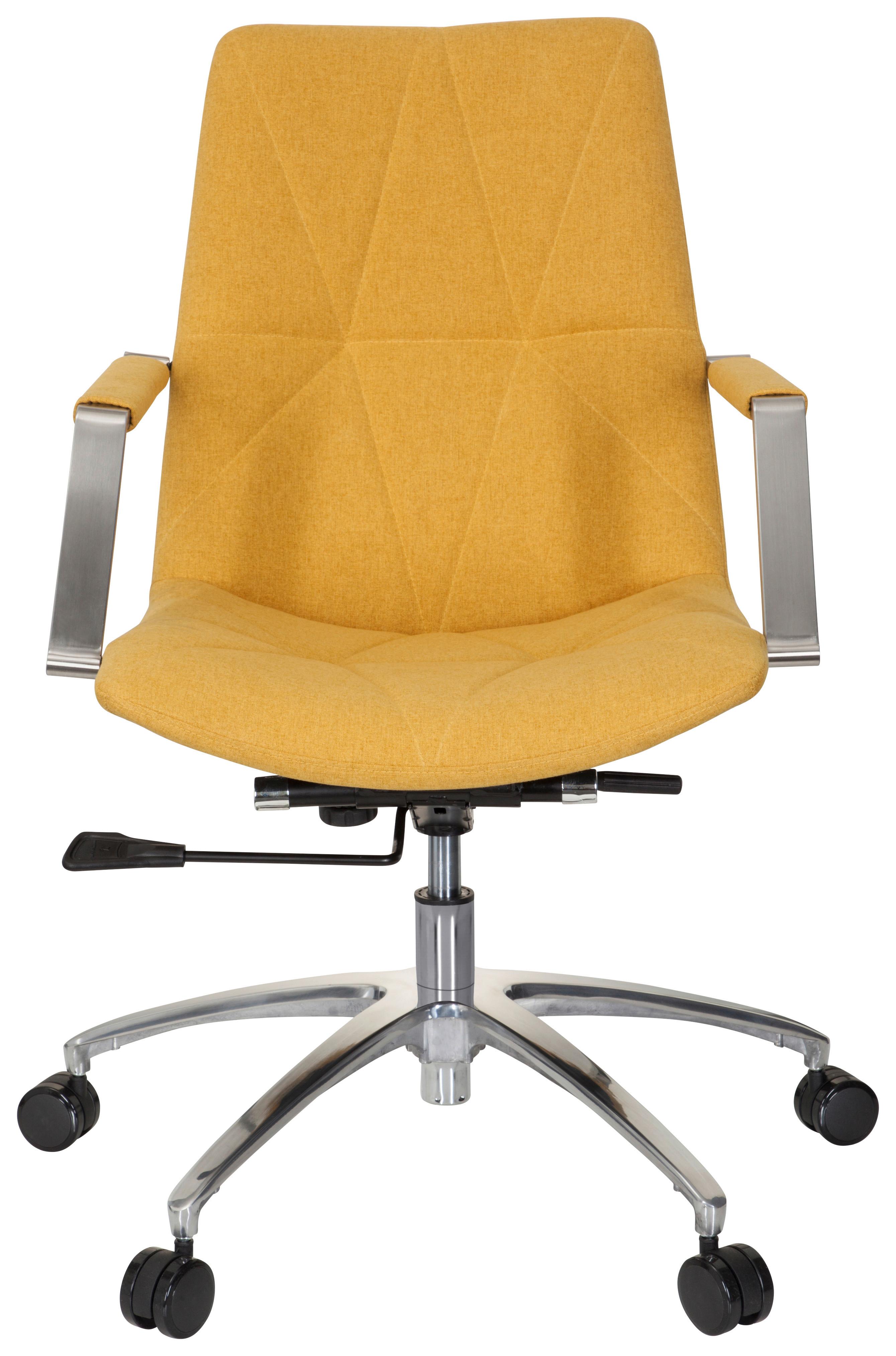 Drehstuhl Saranto II Gelb - Gelb/Alufarben, MODERN, Kunststoff/Textil (57/100/75cm) - MID.YOU