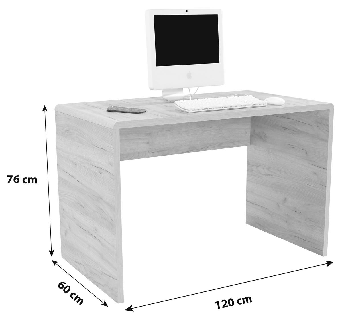 PÍSACÍ STÔL FONTANA FTB03 - farba duba, Modern, kompozitné drevo (120/75,5/60cm)