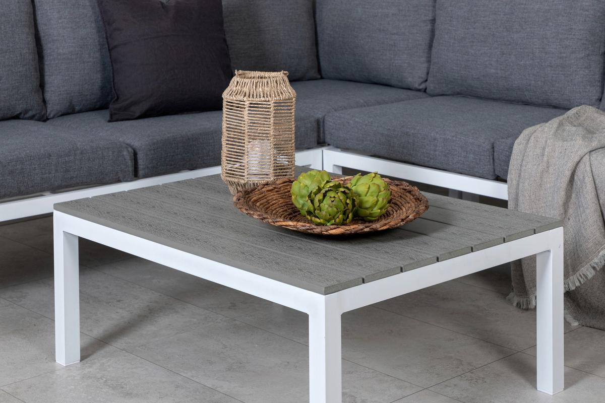 Loungegarnitur Odense - Weiß, KONVENTIONELL, Metall (133/167cm) - Gardenson