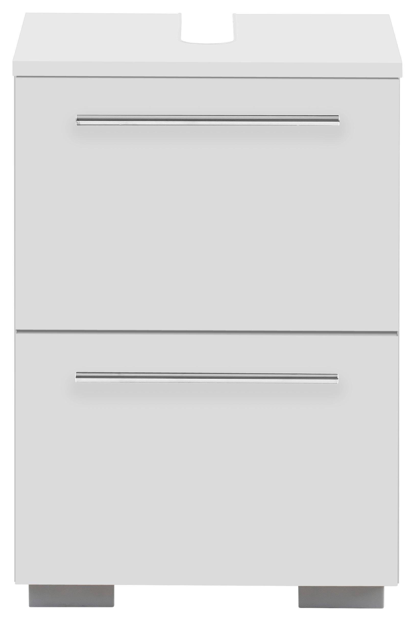 Waschbeckenunterschrank Carlos B: 40,2 cm Weiß - Silberfarben/Weiß, KONVENTIONELL, Holzwerkstoff (40,2/59,1/35cm) - MID.YOU