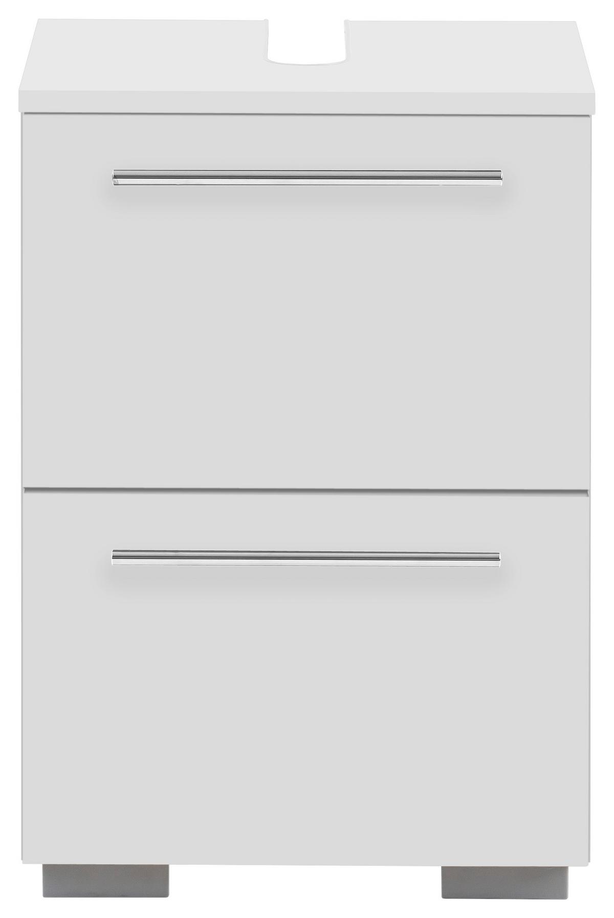 Waschbeckenunterschrank Carlos B: 40,2 Cm Weiß - Silberfarben/Weiß, KONVENTIONELL, Holzwerkstoff (40,2/59,1/35cm) - MID.YOU