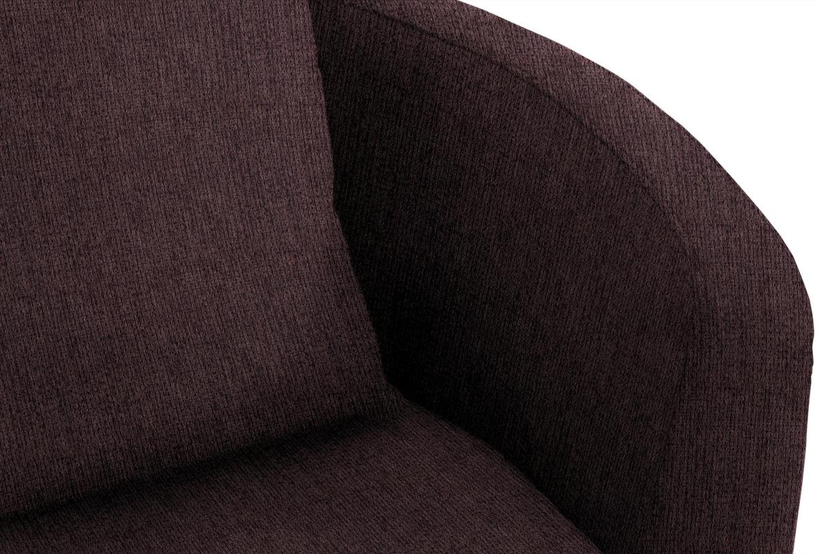 Polstersessel Pina Braun Chenille - Schwarz/Braun, Design, Textil (81/74/81cm) - Livetastic