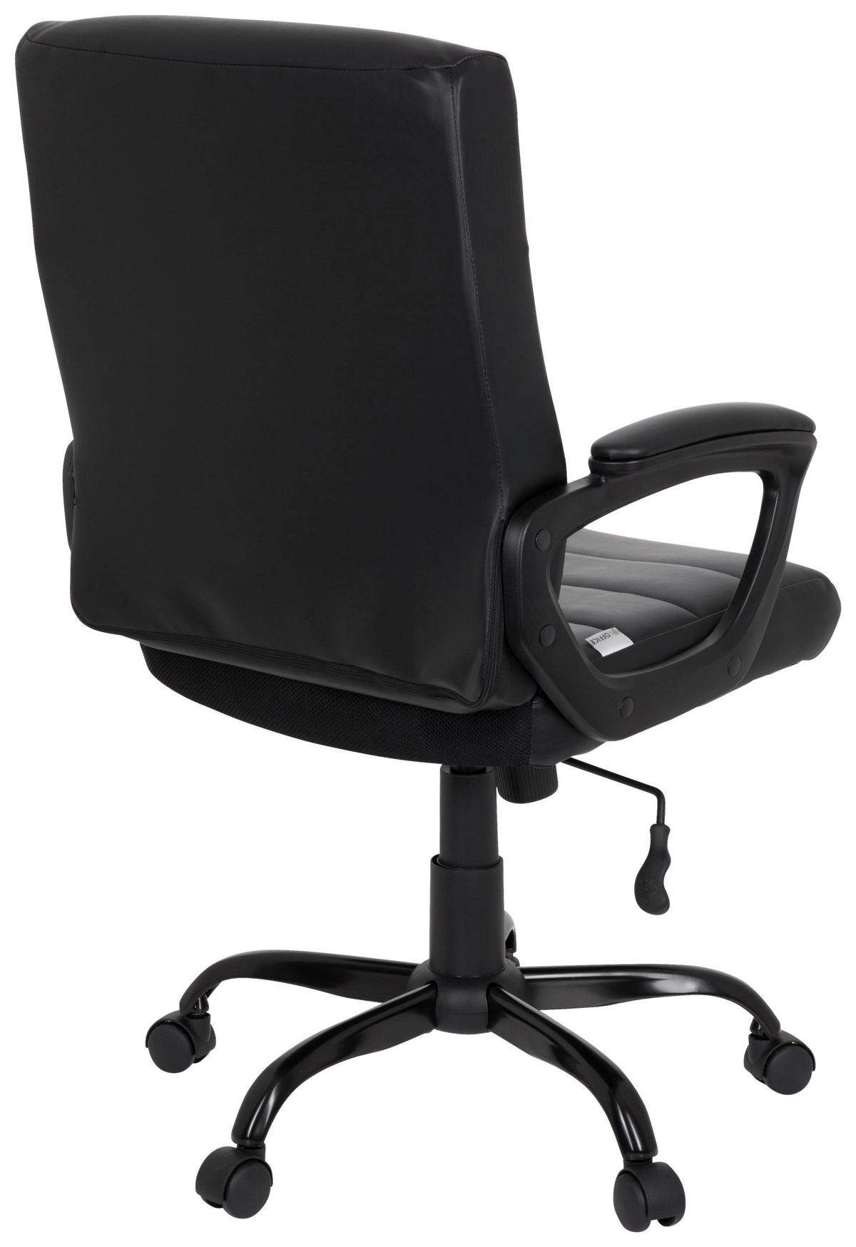 Chefsessel Ergosmooth Big Lederlook Schwarz Bis 100kg - Schwarz, MODERN, Kunststoff/Textil (61/102/52cm) - MID.YOU