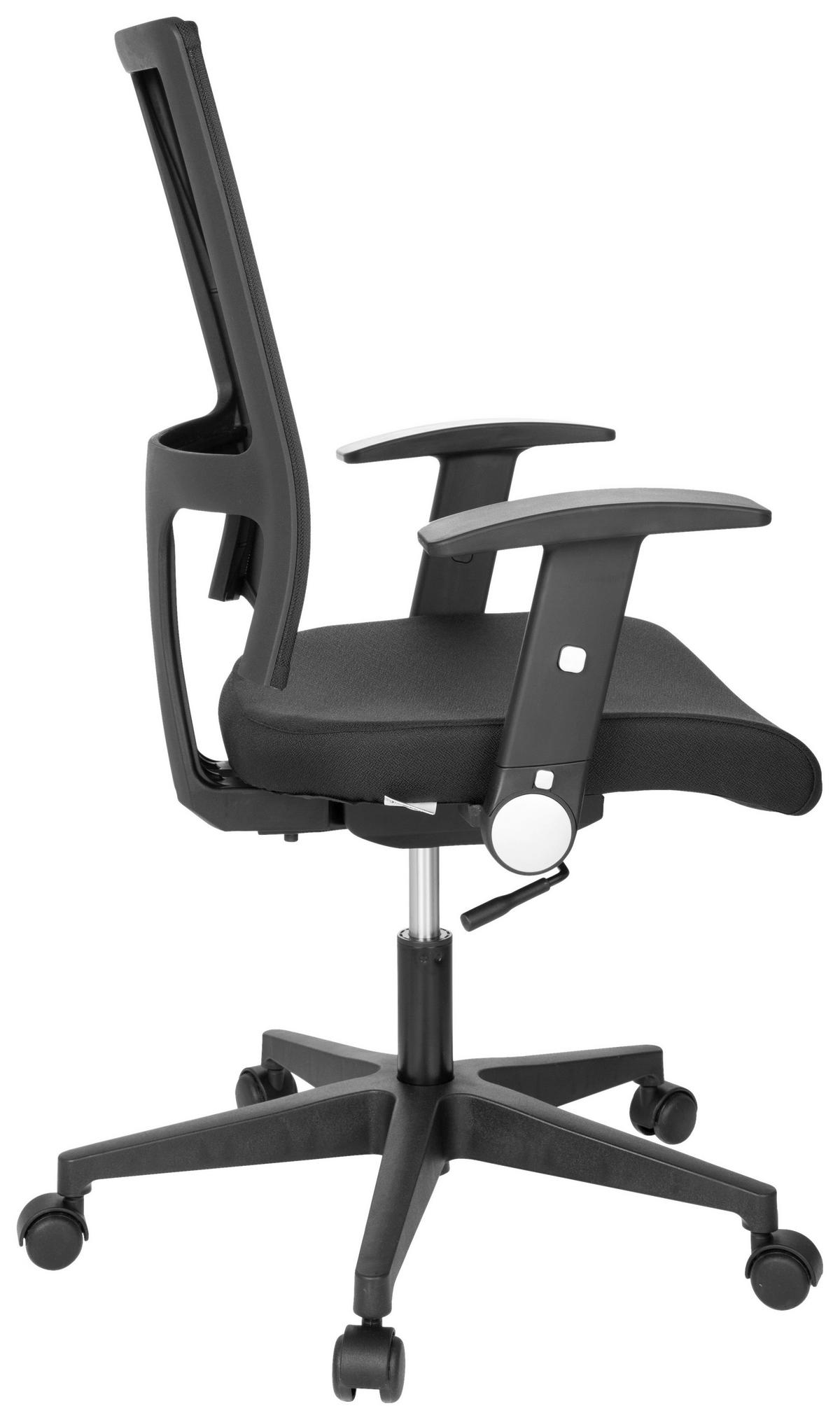 Drehstuhl Office R8 Schwarz - Schwarz, MODERN, Kunststoff/Textil (66/110/50cm) - MID.YOU