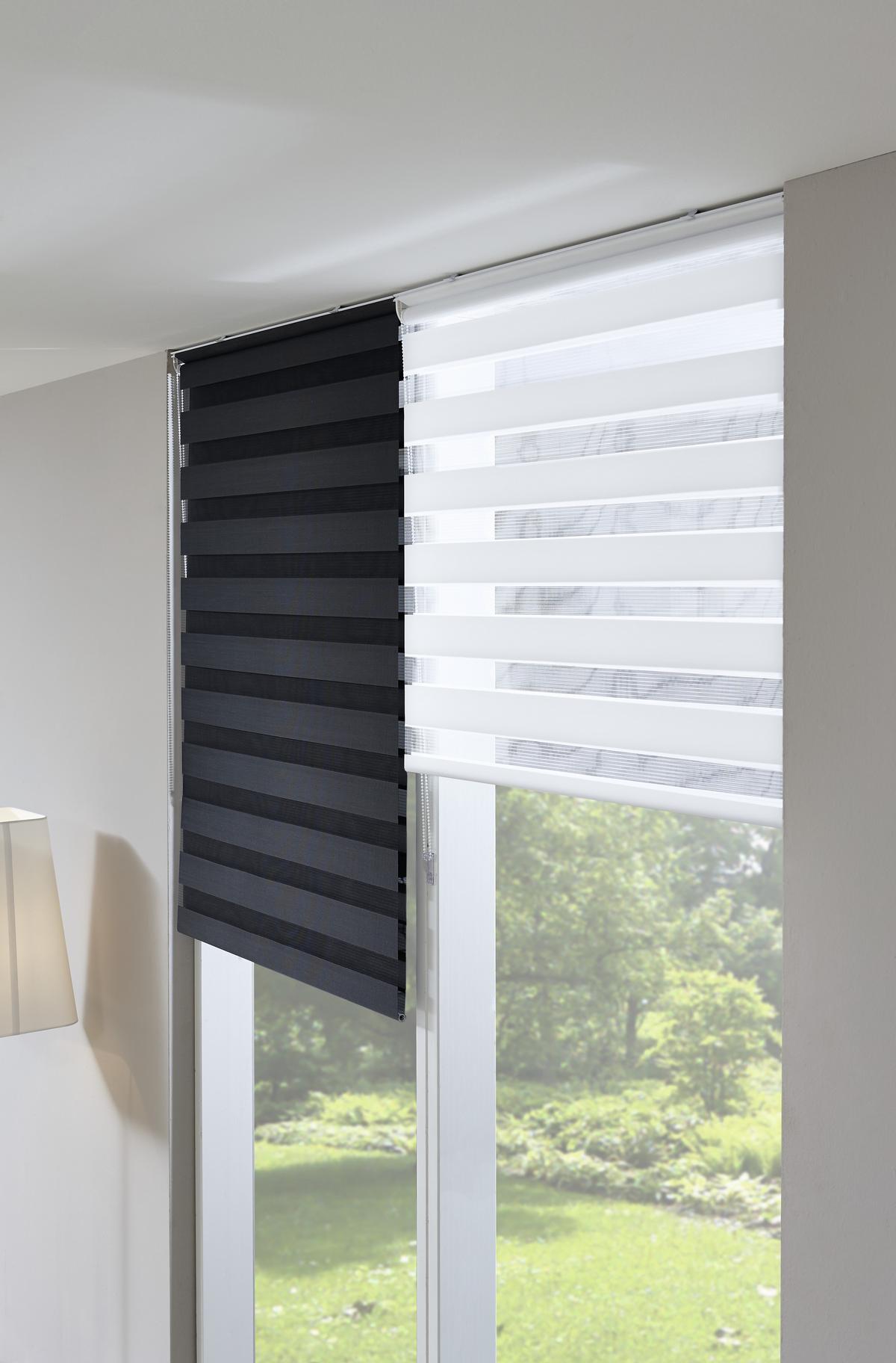 Doppelrollo Just Grau, Weiß B: 60 Cm - Weiß/Grau, Basics, Textil (60/160cm)