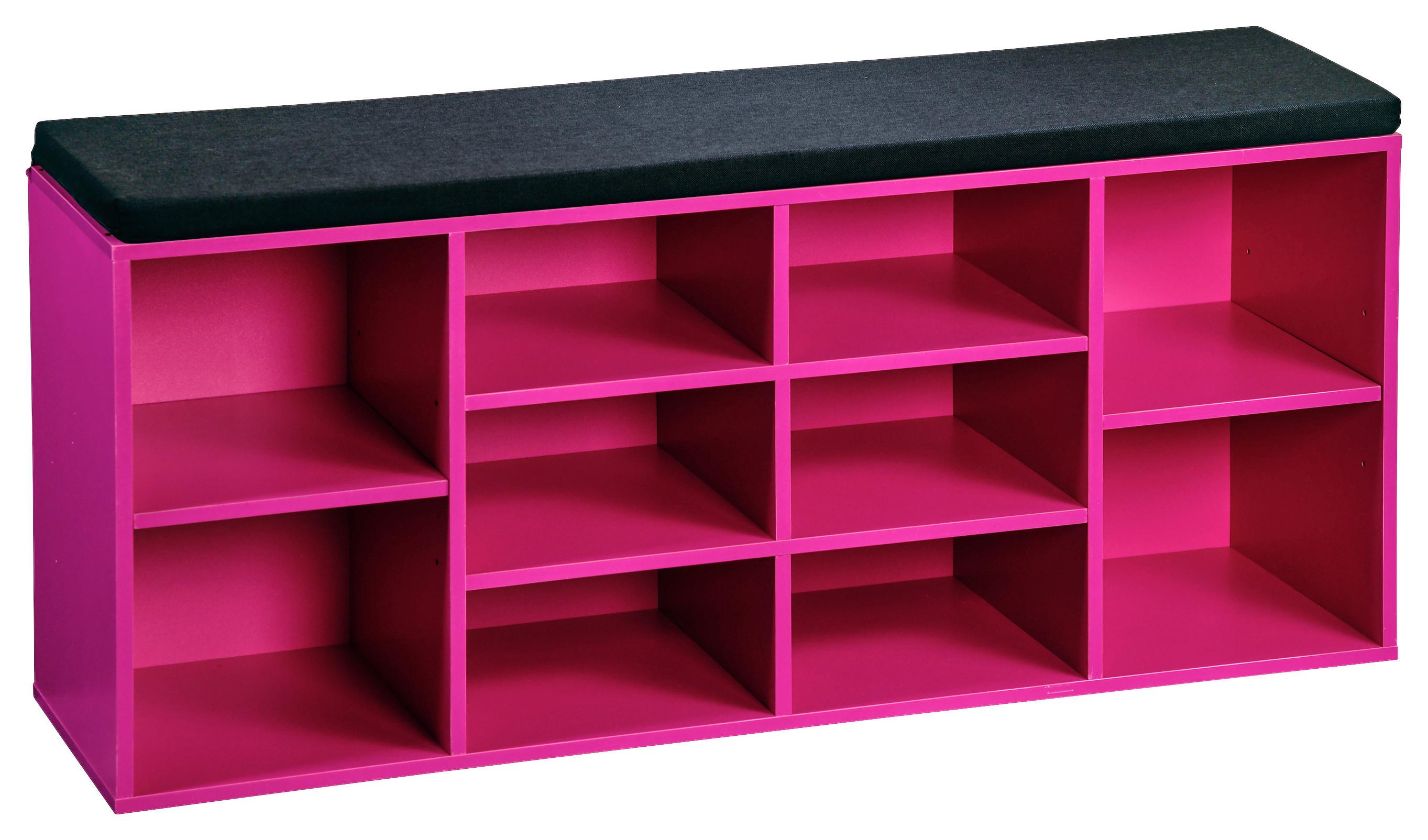 Schuhregal 1598413 - Pink/Schwarz, Basics, Holzwerkstoff/Textil (103,5/48/29,5cm) - Kesper