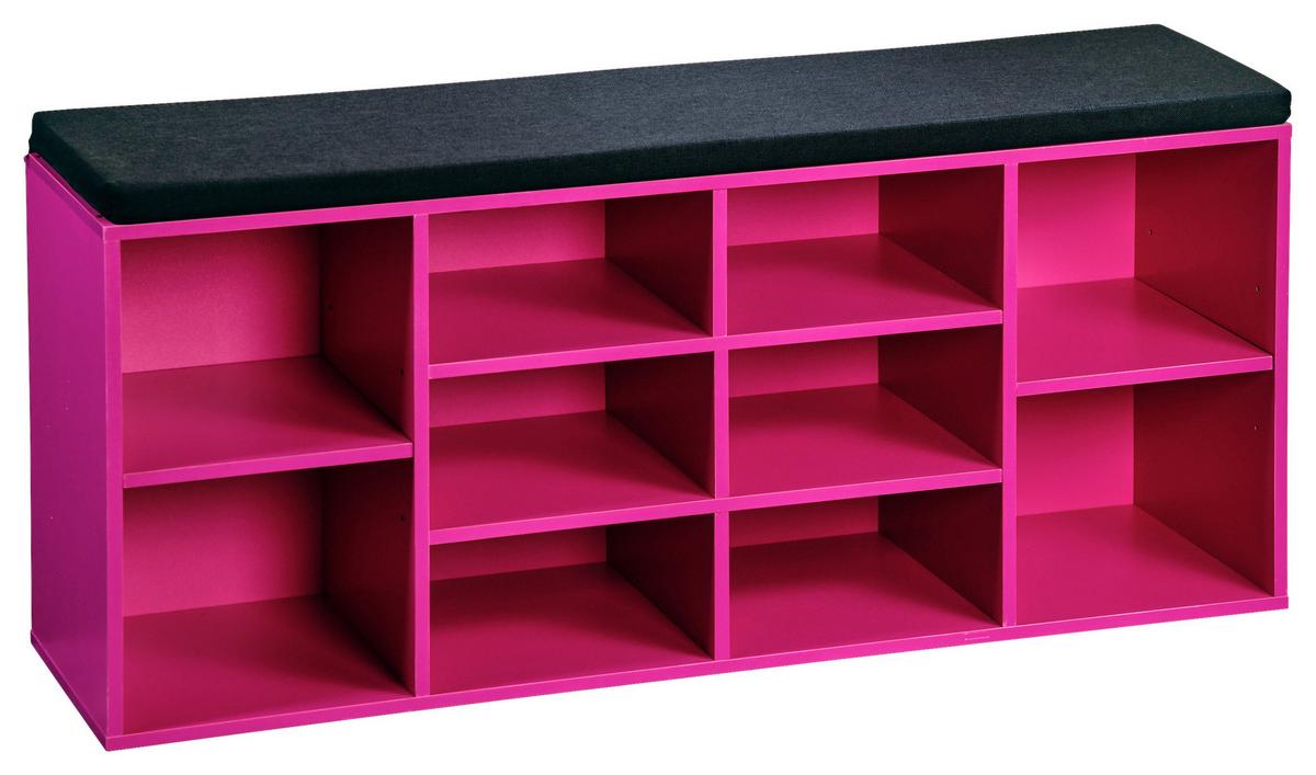 Schuhregal 1598413 - Pink/Schwarz, Basics, Holzwerkstoff/Textil (103,5/48/29,5cm) - Kesper