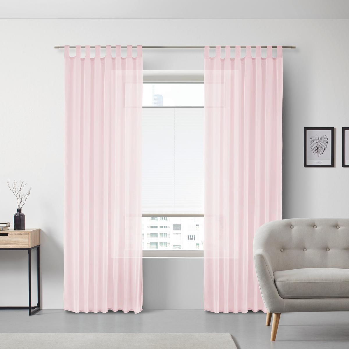 ZÁVĚS S POUTKY Hanna 2ks/bal.,140/245cm - růžová, textil (140/245cm) - Based