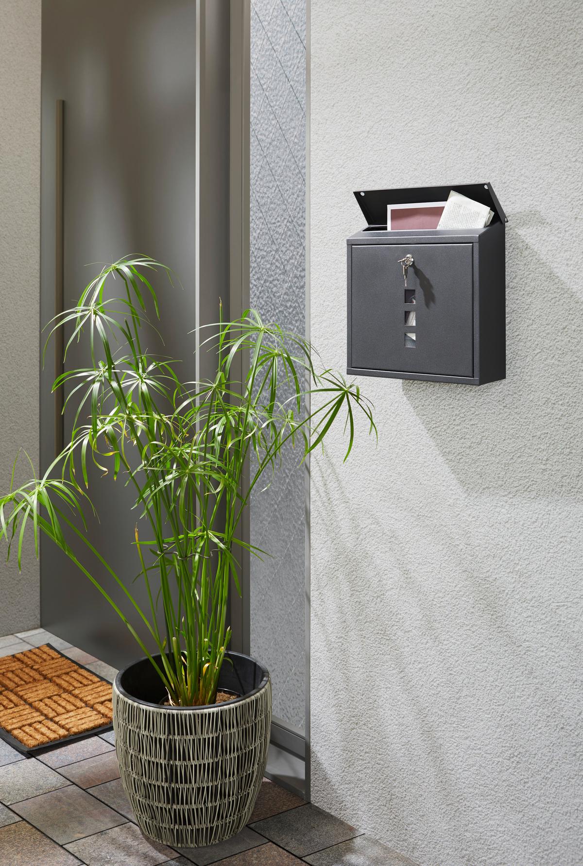 Briefkasten Anthrazit Robert Mit Sichtfenster - Anthrazit, Design, Metall (36/32,8/9,2cm) - Homezone