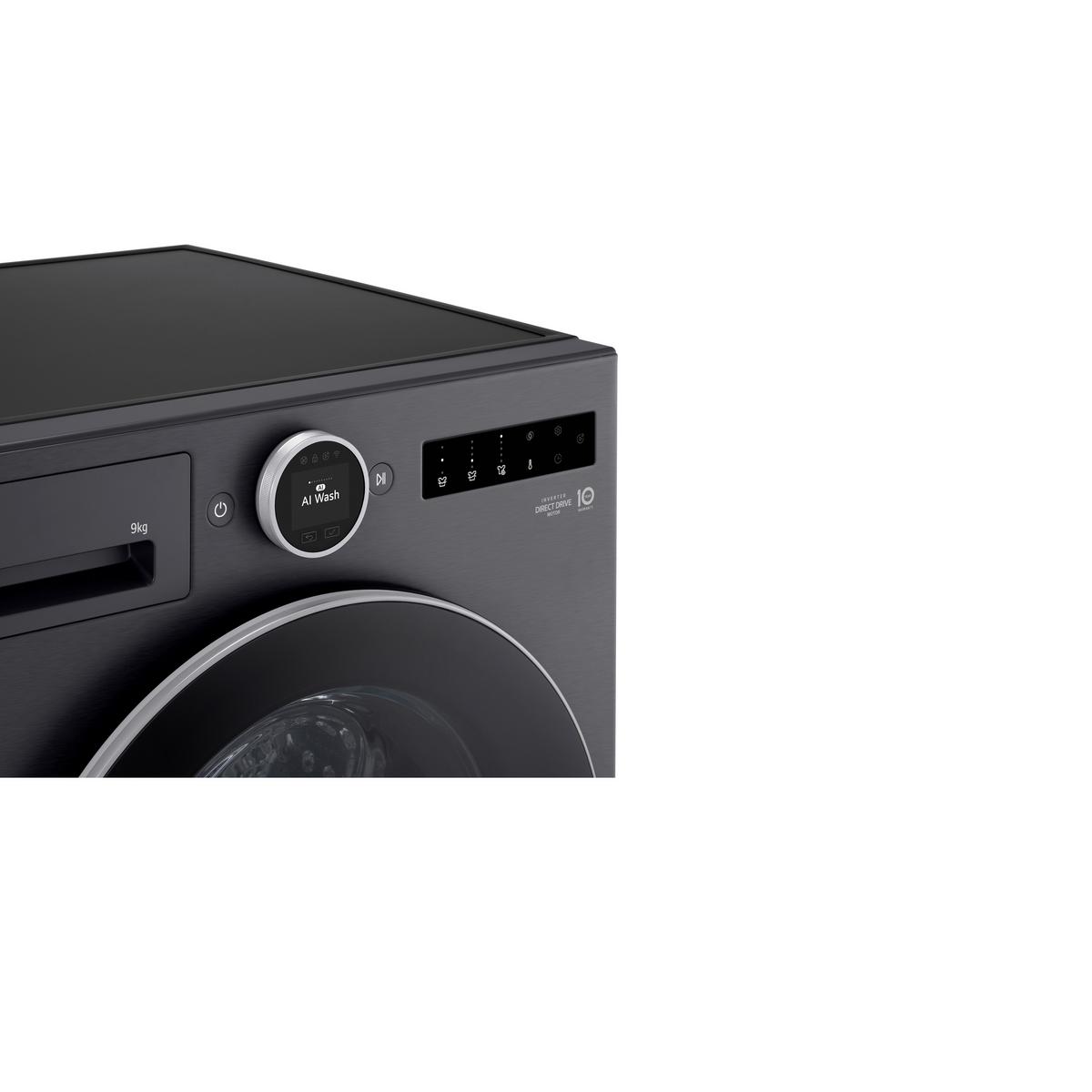 Waschmaschine F4WX9092B Füllmenge ca. 9 kg, Aquastop - Schwarz, Basics, Metall (60/89/56,5cm) - LG
