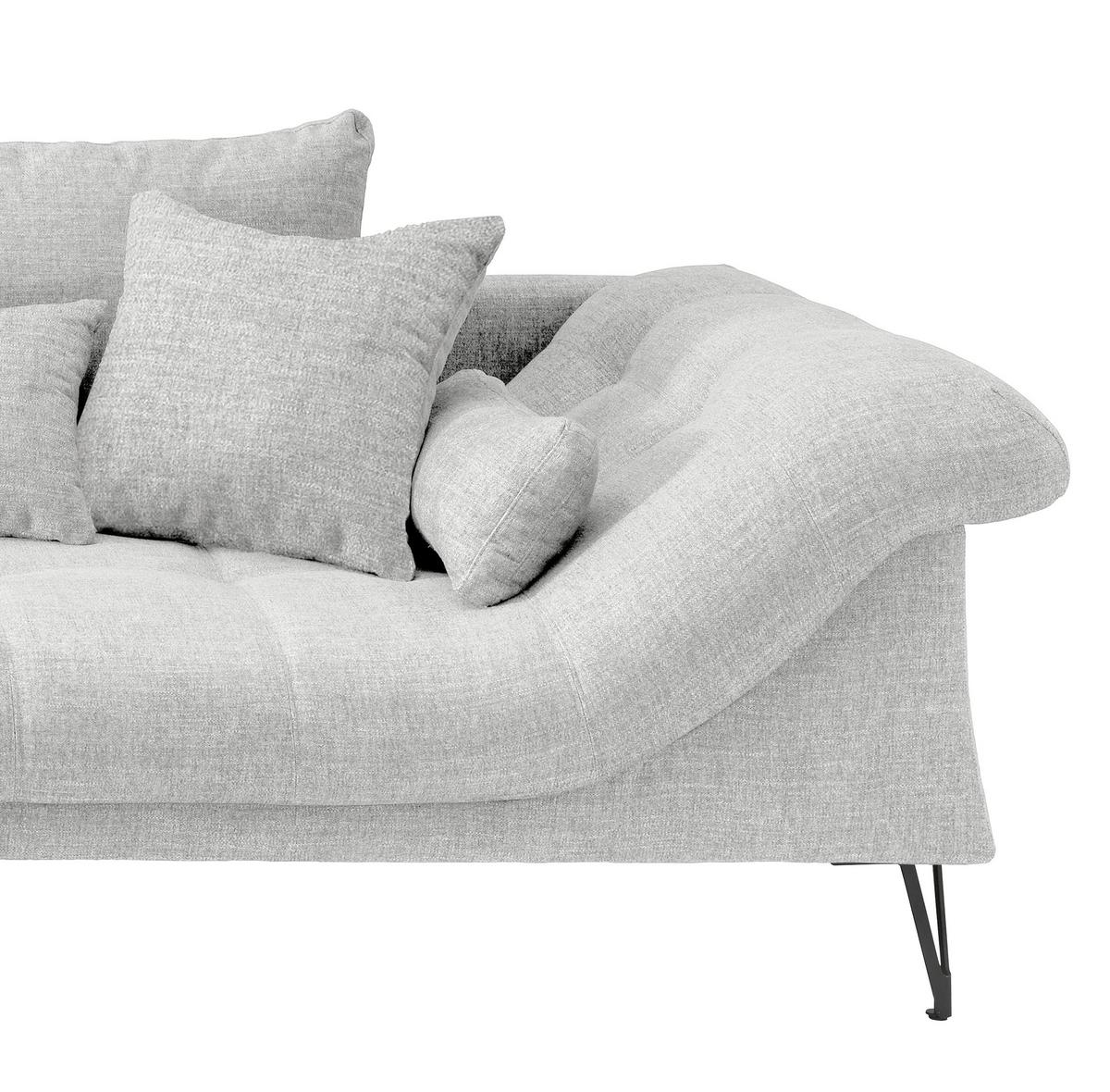 Ecksofa Garda, Weiß S: 192x310 Cm - Schwarz/Weiß, KONVENTIONELL, Textil (192/310cm) - Livetastic