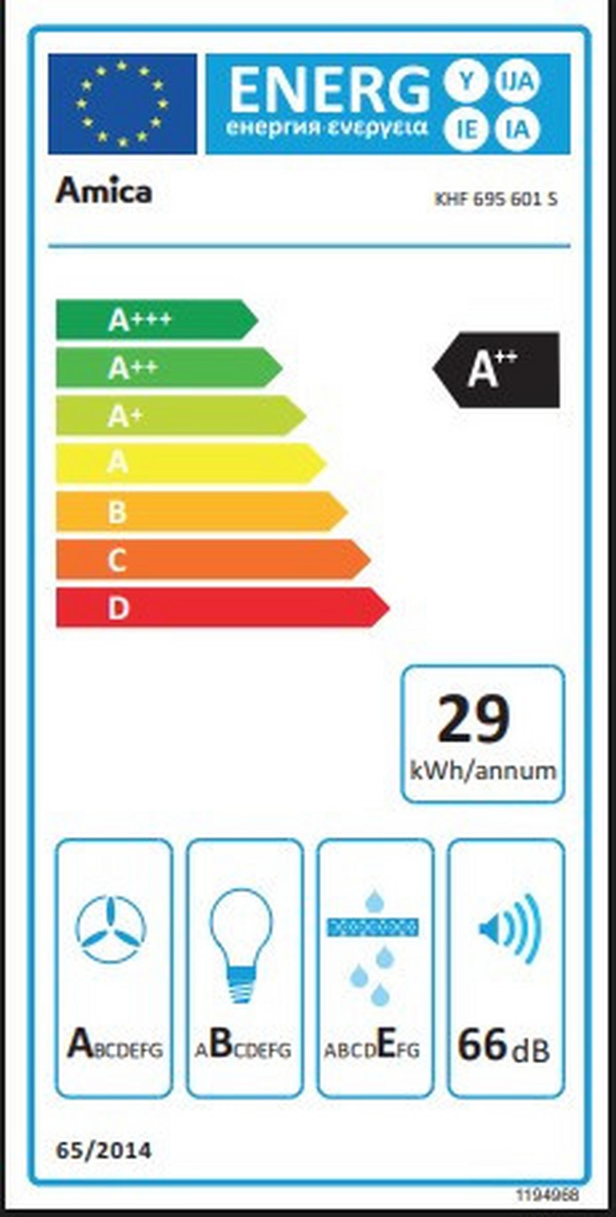 Dunstabzugshaube Khf 695 601 S - Schwarz, Basics, Glas/Metall (60/94-142/47,5cm) - Amica