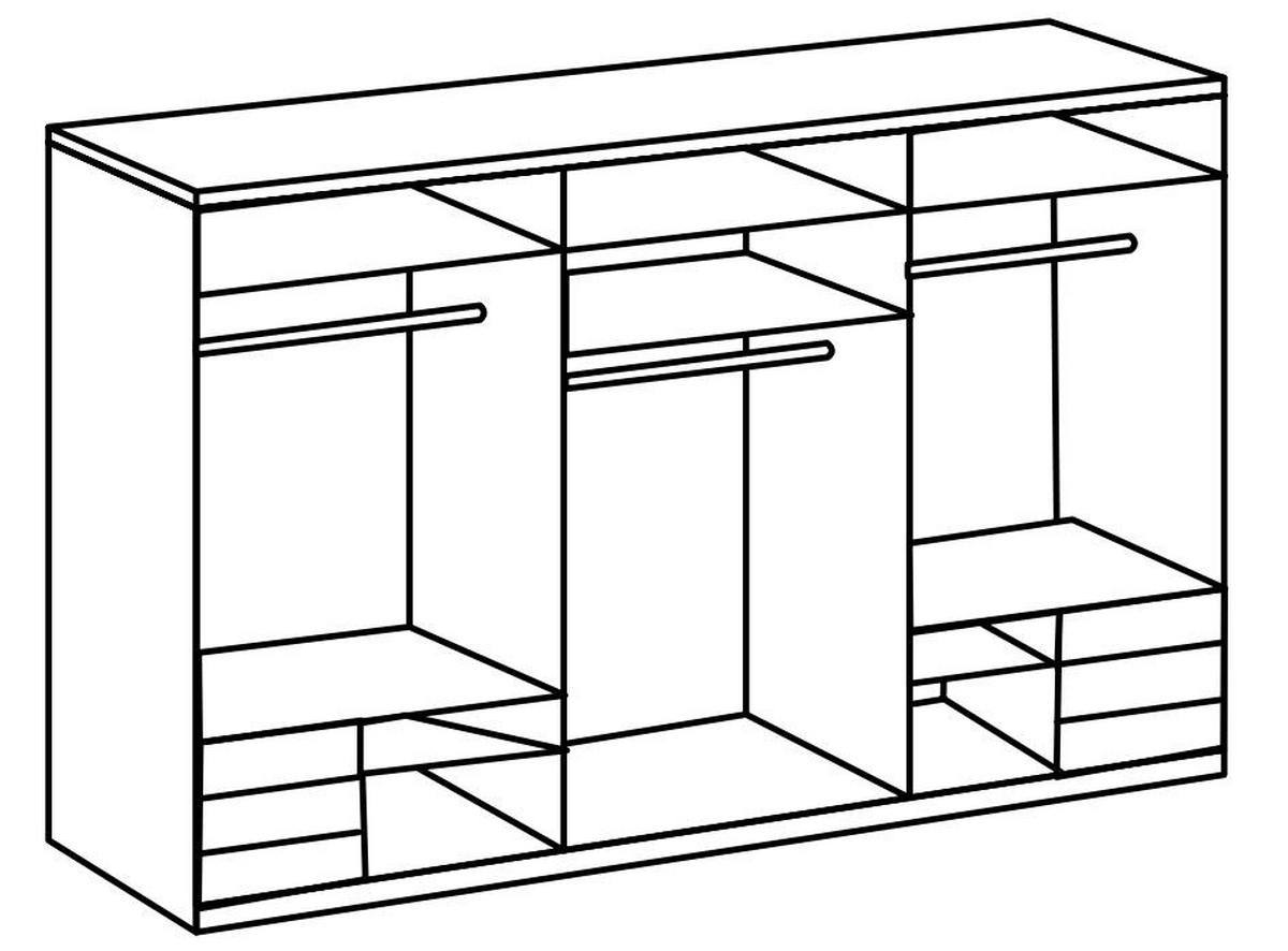 Schwebetürenschrank B: 300 Cm Level Weiß/eichefarben Dekor - Eichefarben/Weiß, MODERN, Holzwerkstoff (300/236/65cm) - MID.YOU