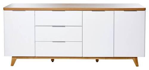 Sideboard 180 Cm Libre Sb 180 Weiß/eichefarben - Eichefarben/Weiß, KONVENTIONELL, Holzwerkstoff (180/77/39cm) - Livetastic