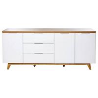 Sideboard 180 cm Libre Sb 180 Weiß/Eichefarben - Eichefarben/Weiß, KONVENTIONELL, Holzwerkstoff (180/77/39cm) - Livetastic