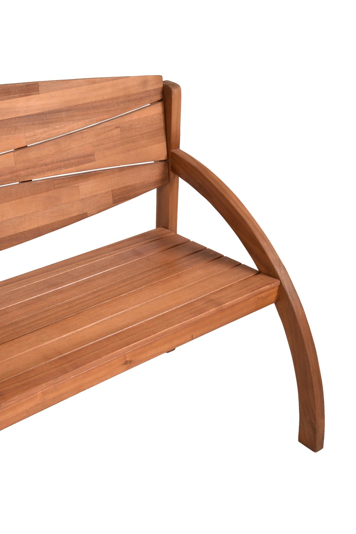 Gartenbank Hadia 3-Sitzer Bank Hadia - Braun/Akaziefarben, MODERN, Holz (66/90/140cm) - Gardenson