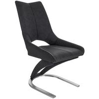 STOLIČKA S PRUŽNÝM PODNOŽÍM SEBASTIANO - čierna/farba ušľachtilej ocele, Modern, kov/textil (51/92,5/61cm)