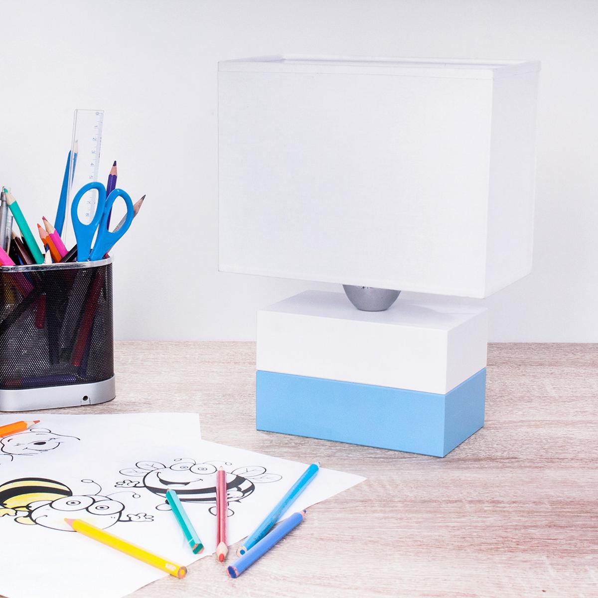 Tischleuchte 4113529 Colorato - Blau - Blau/Naturfarben, Basics, Holz (20/10,5/27cm)